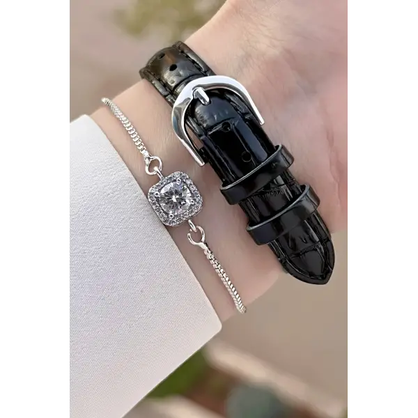 Casio CSISTE138 Kasası Gümüş Kordonu Siyah Renk Kadın Kol Saati