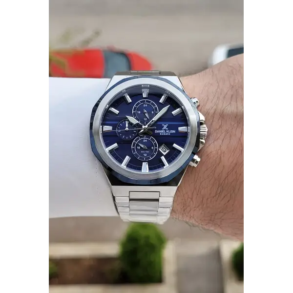 Lacivert Gümüş Renk 41 mm İç Göstergeleri Aktif Erkek Kol Saati