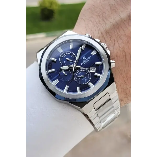 Lacivert Gümüş Renk 41 mm İç Göstergeleri Aktif Erkek Kol Saati