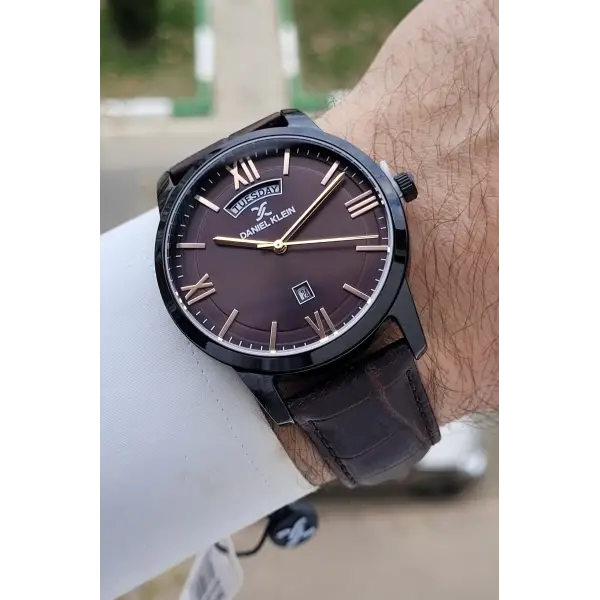 Daniel Klein DKISTE1526 Rakamları Bakır Kordonu Kahverengi Renk 2 Yıl Garantili 43 mm Erkek Kol Saati