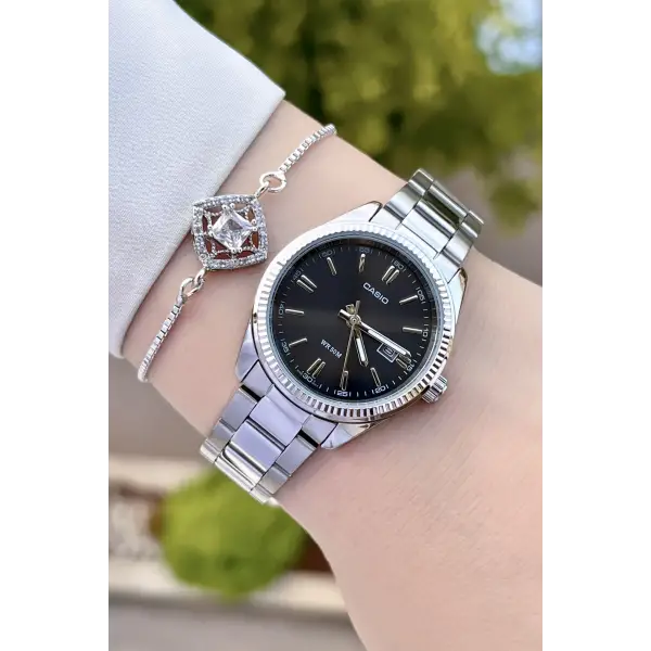 Casio CSISTE61 Rakamları ve Kordonu Gümüş Renk Hediye Paketli Kadın Kol Saati