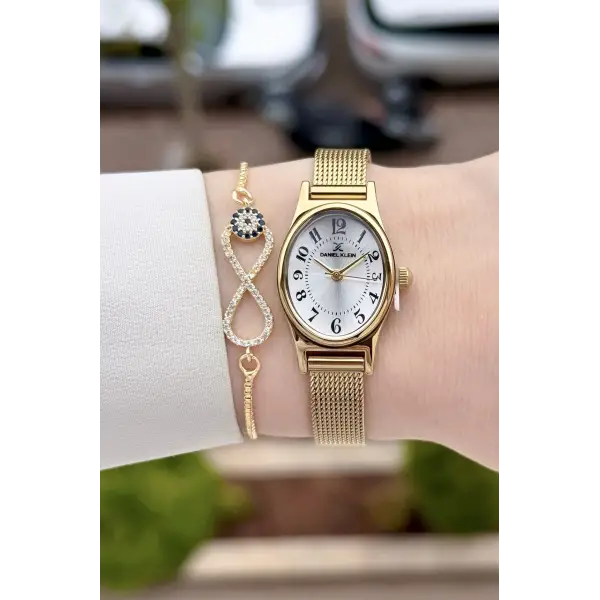 Rakamlı Gold Renk Hediye Paketli 21 Mm Kadın Kol Saati
