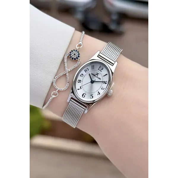 Rakamlı Gümüş Renk Hediye Paketli 21 Mm Kadın Kol Saati