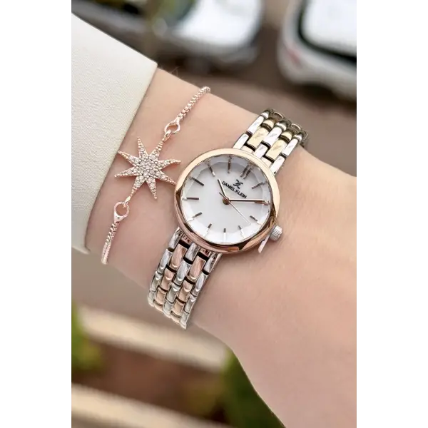 Rose Gümüş Renk 25 Mm Hediye Paketli Kadın Kol Saati