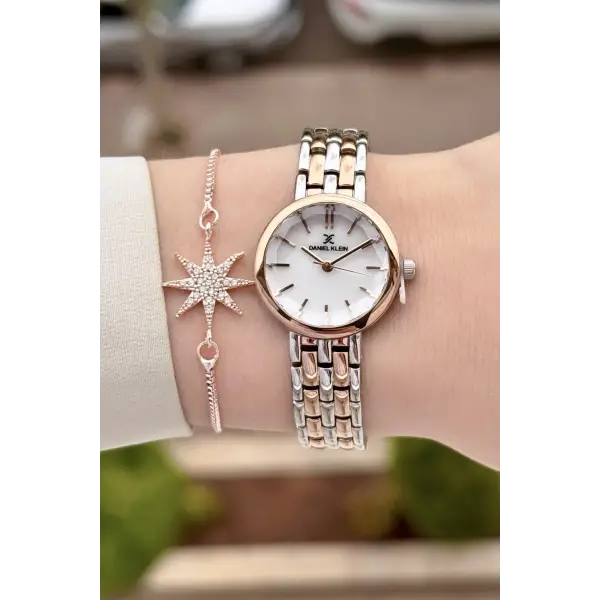 Rose Gümüş Renk 25 Mm Hediye Paketli Kadın Kol Saati