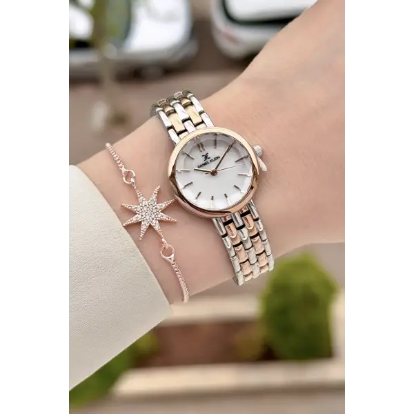 Rose Gümüş Renk 25 Mm Hediye Paketli Kadın Kol Saati