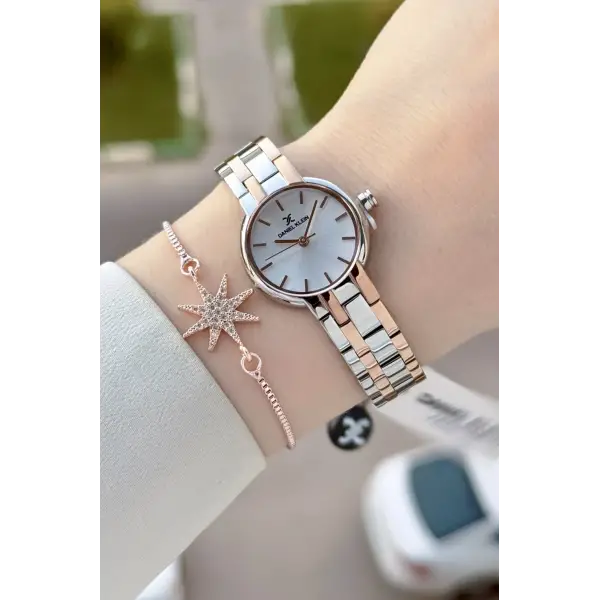Rose Gümüş Renk Hediye Paketli 25 Mm Kadın Kol Saati