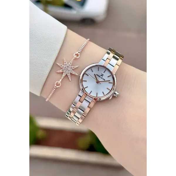 Rose Gümüş Renk Hediye Paketli 25 Mm Kadın Kol Saati