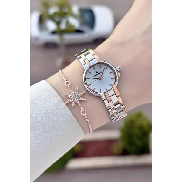 Rose Gümüş Renk Hediye Paketli 25 Mm Kadın Kol Saati