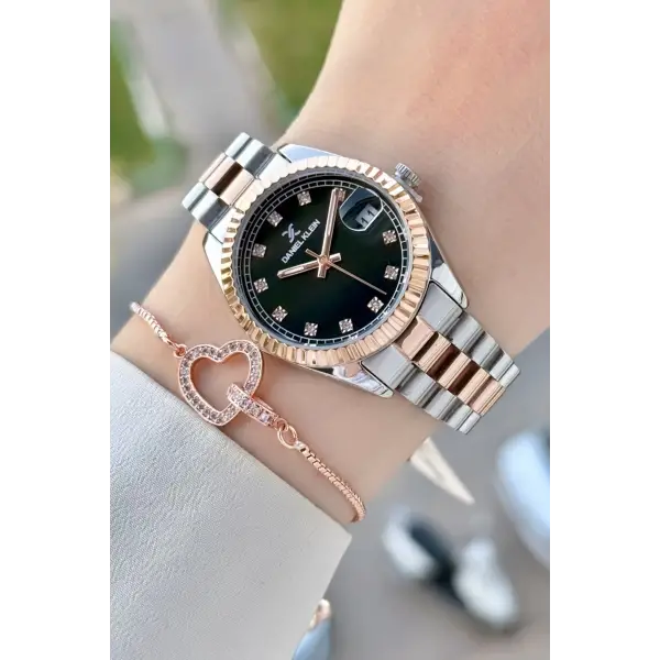 Rose Gümüş Renk Hediye Paketli Kadın Kol Saati ve Hediye Bileklik