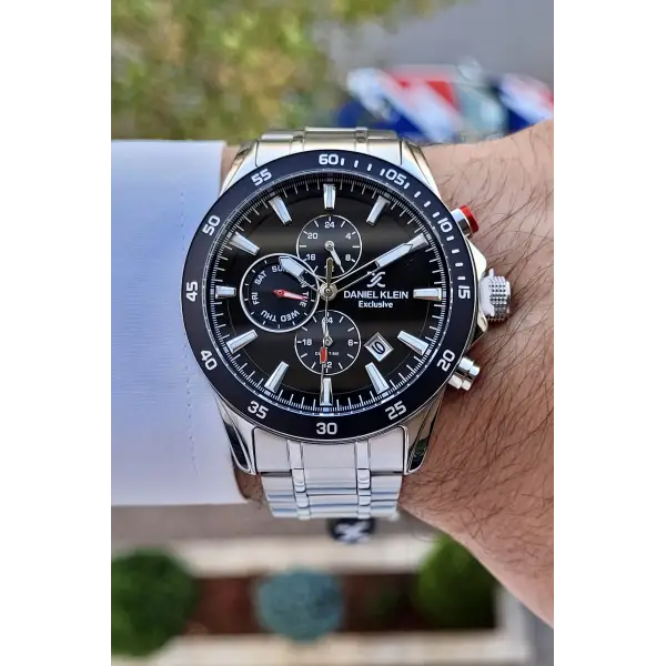 Daniel Klein DKISTE785 Siyah Gümüş Renk İç Göstergeleri Aktif Erkek Kol Saati