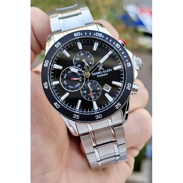 Daniel Klein DKISTE785 Siyah Gümüş Renk İç Göstergeleri Aktif Erkek Kol Saati