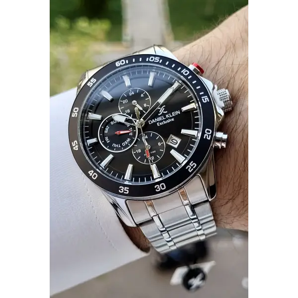 Daniel Klein DKISTE785 Siyah Gümüş Renk İç Göstergeleri Aktif Erkek Kol Saati