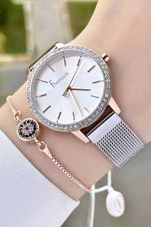 Freelook FLISTE24 5 ATM Su Geçirmez Kadın Kol Saati ve Bileklik