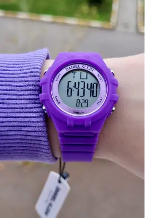 Daniel Klein DKISTE939 Mor Renk 7 Farklı Işıklı, Alarmlı, Kronometreli Kız Çocuk Kol Saati (5-12 Yaş)