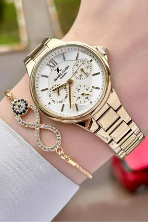 Daniel Klein DK1ISTE923 Gold Renk Fonksiyonlu Kadın Kol Saati ve Bileklik
