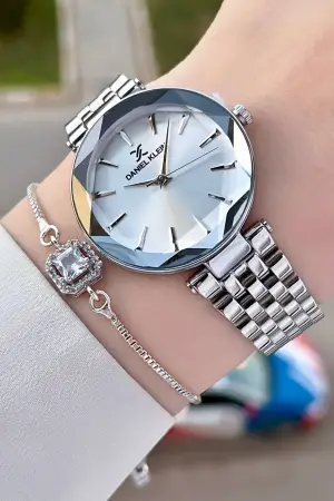 Daniel Klein DKISTE1018 Gümüş Renk Hediye Paketli Kadın Kol Saati ve Bileklik