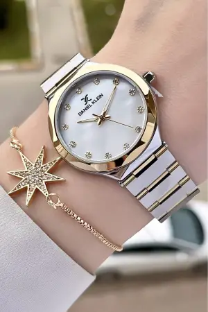 Daniel Klein DKISTE1039 Gold Gümüş Renk Hediye Paketli Kadın Kol Saati ve Bileklik