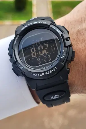 Daniel Klein DKISTE1051 Siyah Renk Alarm Kronometre ve Işıklı Dijital Hediye Paketli Erkek Kol Saati