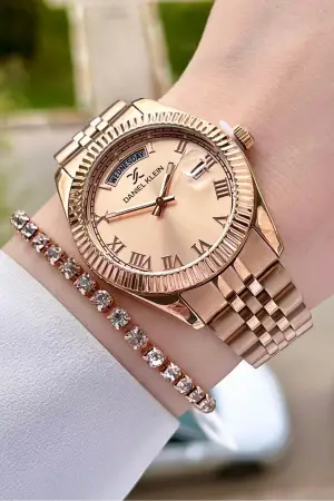 Daniel Klein DK1ISTE181 Rose Renk İç Göstergeleri Aktif Hediye Paketli Kadın Kol Saati ve Bileklik