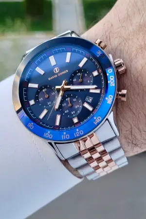 DAVID GUNER DGISTE96 Rose Gümüş Renk İç Göstrgeleri Aktif Hediye Paketli Erkek Kol Saati