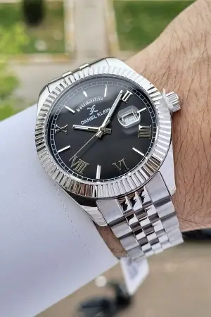 Daniel Klein DKISTE1125 Kadranı Siyah Kordonu Gümüş Renk Hediye Paketli Erkek Kol Saati