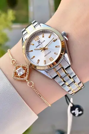Daniel Klein DK1ISTE1152 Gold Gümüş Renk Hediye Paketli Kadın Kol Saati ve Bileklik
