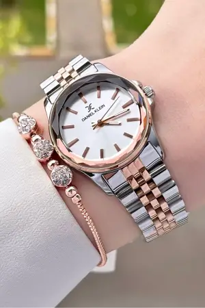 Daniel Klein DKISTE1185 Rose Gümüş Renk Hediye Paketli Kadın Kol Saati ve Bileklik