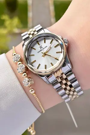 Daniel Klein DKISTE1186 Gold Gümüş Renk Kadın Kol Saati ve Bileklik