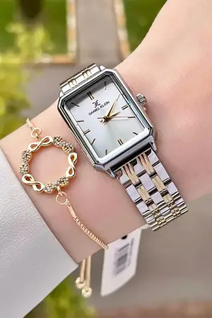 Daniel Klein DKISTE1191 Gold Gümüş Renk Hediye Paketli Kadın Kol Saati ve Bileklik