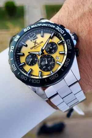 Daniel Klein DKISTE1257 Kadranı Gold Kordonu Gümüş Renk İç Göstergeleri Aktif Hediye Paketli Erkek Kol Saati