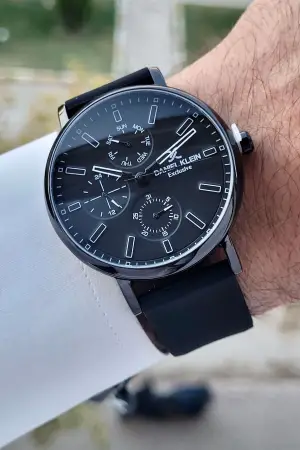 Daniel Klein DKISTE1271 Kasası Siyah 4 Farklı Silikon Kordonlu İç Göstergeleri Aktif Hediye Paketli Erkek Kol Saati