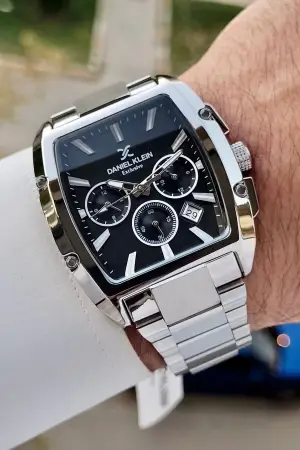 Daniel Klein DKISTE1292 Kadranı Siyah Kordonu Gümüş Renk İç Göstergeleri Aktif Hediye Paketli Erkek Kol Saati