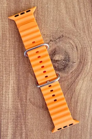 Turuncu Renk Watch Uyumlu A Kalite 42mm 44mm 45mm 49mm 1/2/3/4/5/6/se/7/8/Ultra Akıllı Saat Kordonu