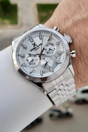 Daniel Klein DKISTE1434 Gümüş Renk Göstergeli Erkek Kol Saati