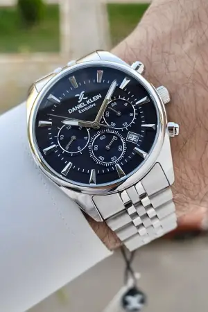 Daniel Klein DKISTE1429 Kadranı Lacivert Kordonu Gümüş Renk Göstergeli Erkek Kol Saati