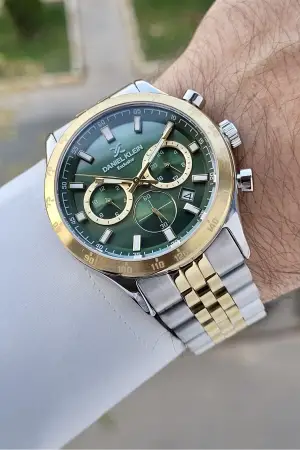 Daniel Klein DKISTE1442 Kadranı Yeşil Kordonu Gold Gümüş Renk Göstergeli Erkek Kol Saati