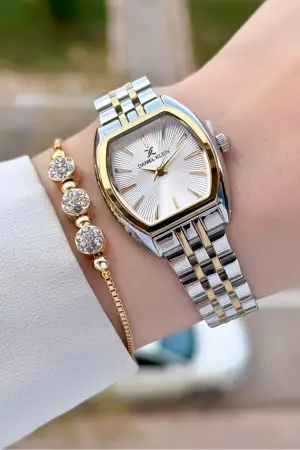 Daniel Klein DKISTE1446 Gold Gümüş Renk Kadın Kol Saati ve Bileklik