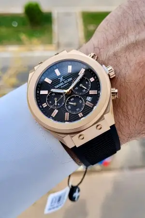 Daniel Klein DKISTE1466 Kasası Rose Kordonu Siyah Renk İç Göstergeleri Aktif Erkek Kol Saati