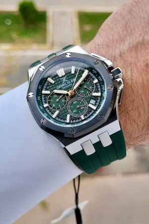 Daniel Klein DKISTE1467 Kasası Gümüş Kordonu Yeşil Renk Göstergeleri Aktif Erkek Kol Saati