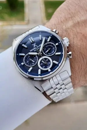 Daniel Klein DKISTE1463 Kadranı Lacivert Kordonu Gümüş Renk İç Göstergeleri Aktif Erkek Kol Saati