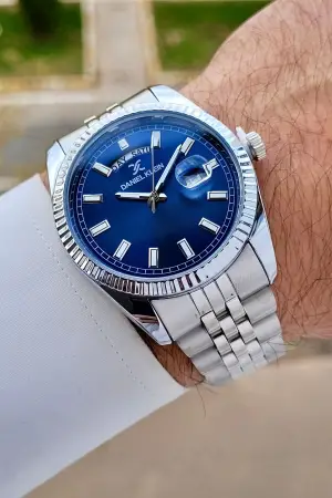 Daniel Klein DKISTE1458 Kadranı Lacivert Kordonu Gümüş Renk Fonksiyonlu Klipsli Erkek Kol Saati