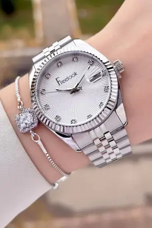 Freelook FLISTE45 Gümüş Renk Kadın Kol Saati ve Bileklik
