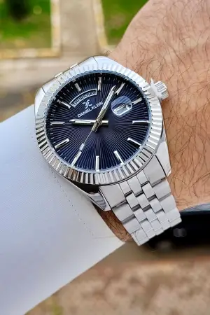 Daniel Klein DKISTE1475 Kadranı Lacivert Kordonu Gümüş Renk Erkek Kol Saati