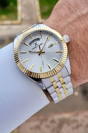 Daniel Klein DKISTE1477 Gold Gümüş Renk Erkek Kol Saati