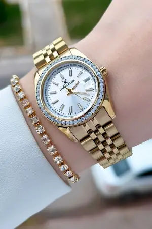 Daniel Klein DKISTE1532 Gold Renk 30 mm Kadın Kol Saati ve Bileklik