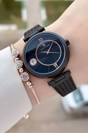 DAVID GUNER DGISTE108 Siyah Renk 34 mm Kadın Kol Saati ve Bileklik