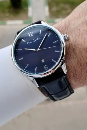 Pierre Cardin PCISTE21 Kadranı Lacivert Kordonu Siyah Renk 44 mm Erkek Kol Saati