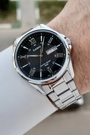 Casio CSISTE210 Casio Kadranı Siyah Kordonu Gümüş Renk Erkek Kol Saati