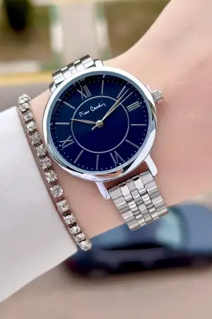 Pierre Cardin PCISTE24 Kadranı Lacivert Kordonu Gümüş Renk 36 mm Kadın Kol Saati